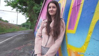 Sensational European College Coed in Luscious Lingerie Secretly Fucked Outdoors